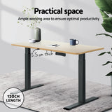 Artiss Standing Desk Top White Oak 120CM - Top-Down View
