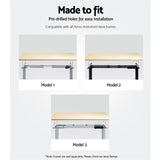 Artiss Standing Desk Top White Oak 120CM - Rear View