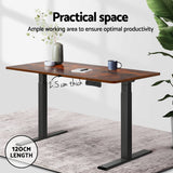 Artiss Standing Desk Top Rustic Brown 120CM - Top-Down View