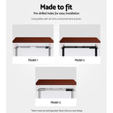 Artiss Standing Desk Top Walnut 120CM - Rear View