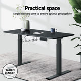 Artiss Standing Desk Top Black 140CM - Top-Down View