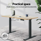 Artiss Standing Desk Top White Oak 140CM - Top-Down View