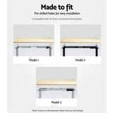 Artiss Standing Desk Top White Oak 140CM - Rear View