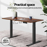 Artiss Standing Desk Top Rustic Brown 140CM - Top-Down View