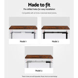 Artiss Standing Desk Top Rustic Brown 140CM - Rear View