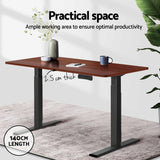 Artiss Standing Desk Top Walnut 140CM - Top-Down View