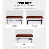 Artiss Standing Desk Top Walnut 140CM - Rear View