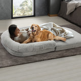 Alopet Foldable Calming Dog Bed Removable Washable Grey - Side View
