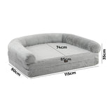 Alopet Foldable Calming Dog Bed Removable Washable Grey - Top-Down View