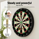 Premium 18 Steel Dartboard with Heavy-Duty Darts for Competitive Play - 45-Degree Angle