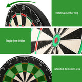 Deluxe 18 Dartboard Set with Steel Darts and Elegant Wooden Cabinet for Game Nights - Rear View