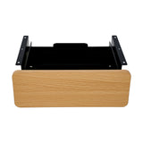Oikiture Under Desk Drawer with 2 Drawers Dividers Natural and Black