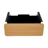 Oikiture Under Desk Drawer with 2 Drawers Dividers Natural and Black - Front View