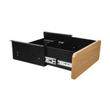 Oikiture Under Desk Drawer with 2 Drawers Dividers Natural and Black - Close-Up Angle