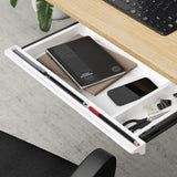Oikiture Under Desk Drawer Pull-Out Drawer Sliding Tray White - Rear View