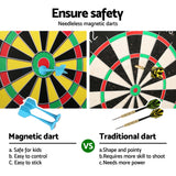 Magnetic 16-Inch Dartboard Set with Safe Darts - Ideal Kids Gift and Family Fun - 45-Degree Angle