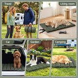 i.Pet Outdoor Dog Bed Large Water-resistant Washable Foldable Travel Dog Mat Green - Close-Up Angle