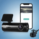 UL-tech Dash Camera 4K Hidden Front Rear WiFi - Close-Up Angle