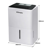 Dimplex Portable 12L Dehumidifier with Air Purifier in Black and White - Top-Down View