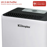 Dimplex Portable 12L Dehumidifier with Air Purifier in Black and White - Rear View