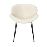 Oikiture Dining Chair Faux sherpa Cream