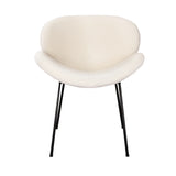 Oikiture 6PCS Armchair Dining Chair Sherpa White - Side View