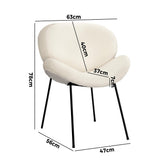 Oikiture 6PCS Armchair Dining Chair Sherpa White