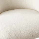 Oikiture 2x Dining Chairs Upholstered Sherpa White - Top-Down View