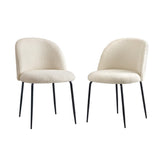 Oikiture 6x Dining Chairs Kitchen Upholstered Sherpa White