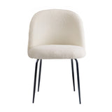 Oikiture 8x Dining Chairs Upholstered Sherpa White - 45-Degree Angle