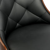 Oikiture 4x Wooden Dining Chairs Faux Leather Padded Black