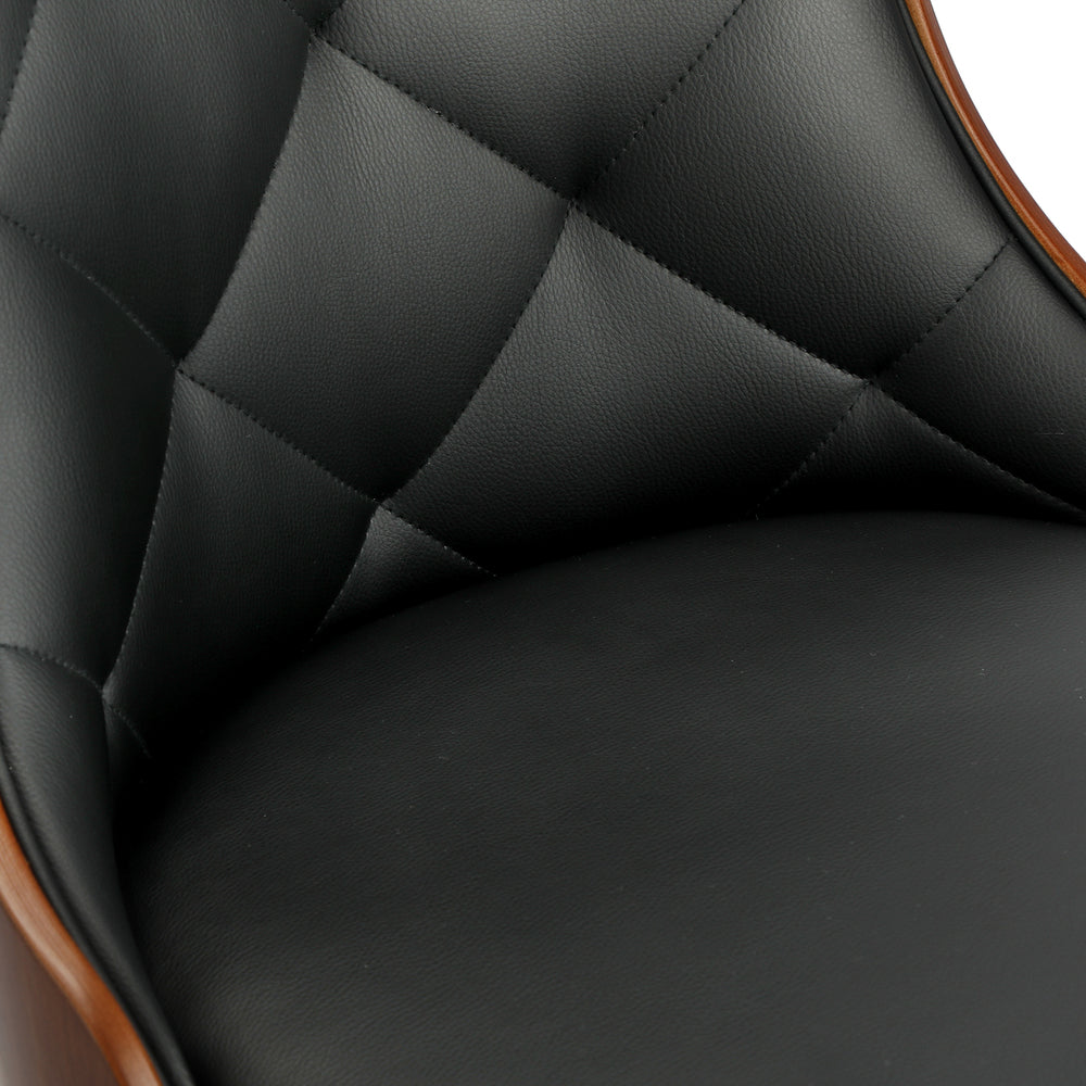 Oikiture 6x Wooden Dining Chairs Faux Leather Padded Black