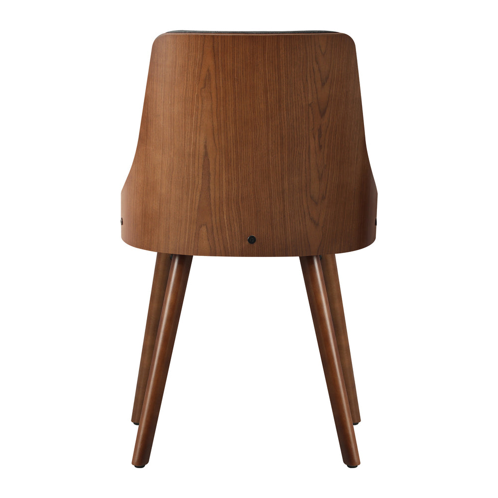 Oikiture Dining Chairs Wooden Faux Leather Seatx2 Grey
