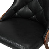 Oikiture Dining Chairs Cafe Seat Retro PU Leather x6 Black
