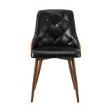 Oikiture Dining Chairs Cafe Seat Retro PU Leather x8 Black