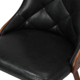 Oikiture Dining Chairs Cafe Seat Retro PU Leather x8 Black - Front View
