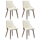 Oikiture Dining Chairs Kitchen Lounge PU Leather x4 White