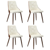 Oikiture Dining Chairs Kitchen Lounge PU Leather x4 White