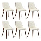 Oikiture Dining Chairs Kitchen Lounge PU Leather x6 White - Top-Down View