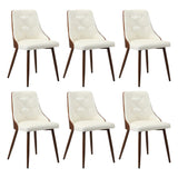 Oikiture Dining Chairs Kitchen Lounge PU Leather x6 White