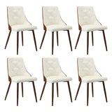 Oikiture Dining Chairs Kitchen Lounge PU Leather x6 White
