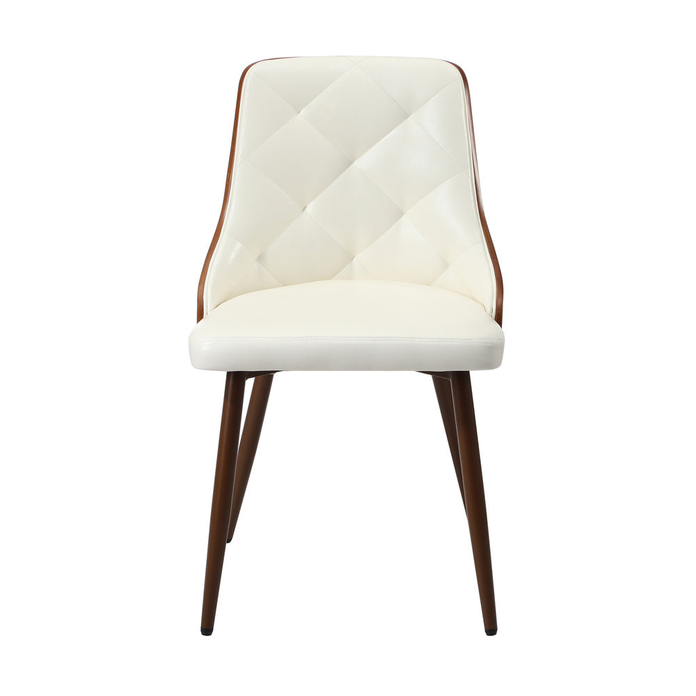 Oikiture Dining Chairs Kitchen Lounge PU Leather x6 White