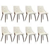 Oikiture Dining Chairs Kitchen Lounge PU Leather x8 White