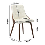 Oikiture Dining Chairs Kitchen Lounge PU Leather x8 White