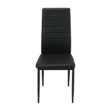 Oikiture 4PCS Dining Chairs High-Back Faux Leather Black