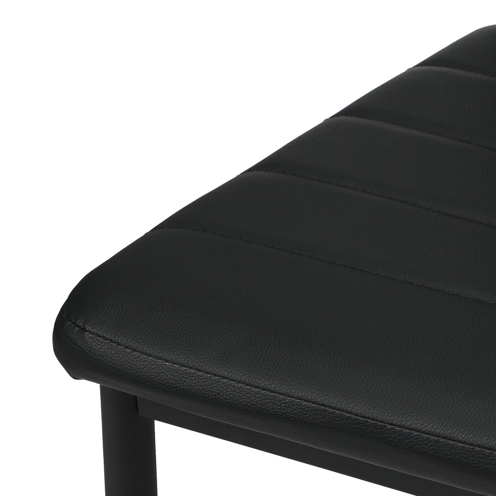 Oikiture 4PCS Dining Chairs High-Back Faux Leather Black
