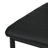 Oikiture 4PCS Dining Chairs High-Back Faux Leather Black - Low Angle