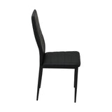 Oikiture 6PCS Dining Chairs High-Back Faux Leather Black - 45-Degree Angle