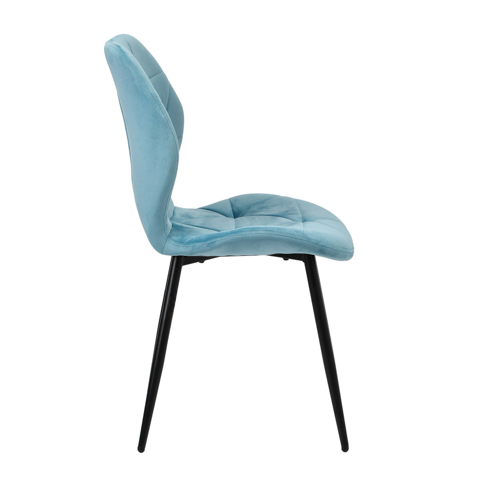 Oikiture Dining Chairs Set of 2 Velvet Blue