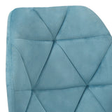 Oikiture Dining Chairs Set of 6 Velvet Blue - Side View